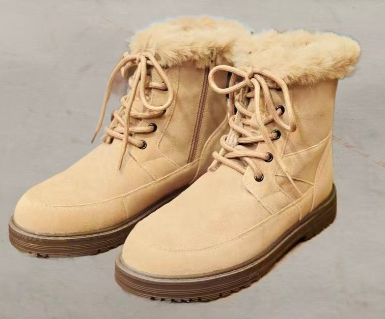 ESKT 反毛皮毛領綁帶雪靴 SN268