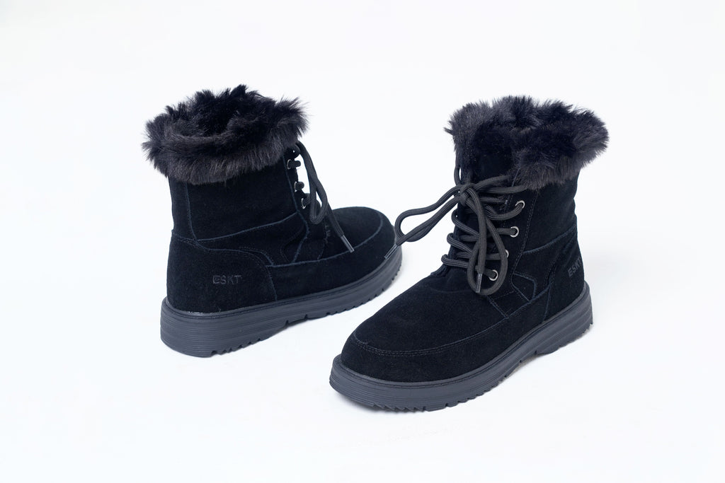 ESKT 反毛皮毛領綁帶雪靴 SN268